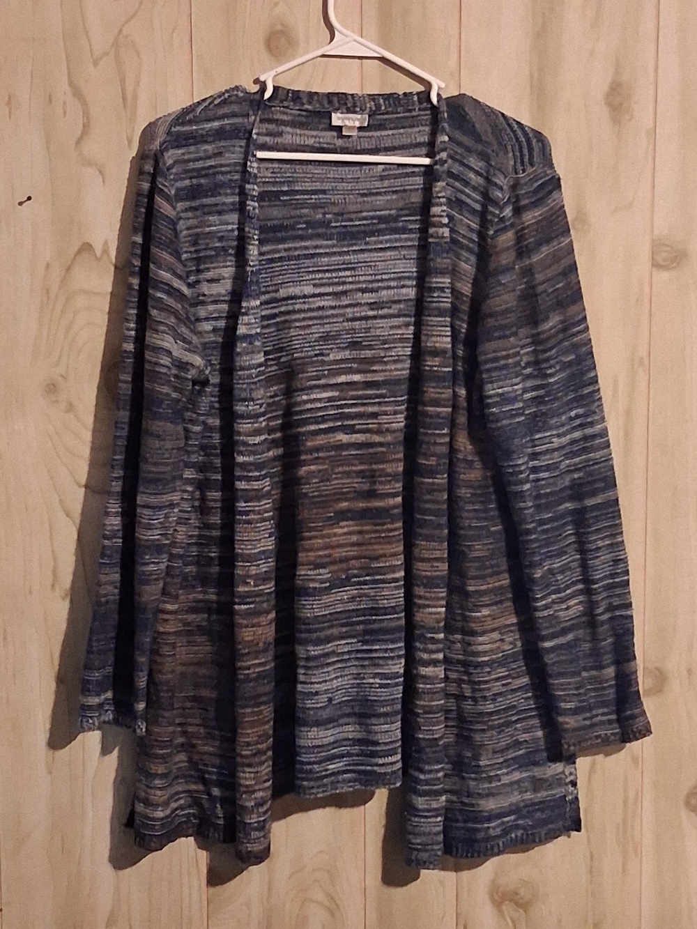 Avenue Blue and Brown Striped Open Cardigan 14/16